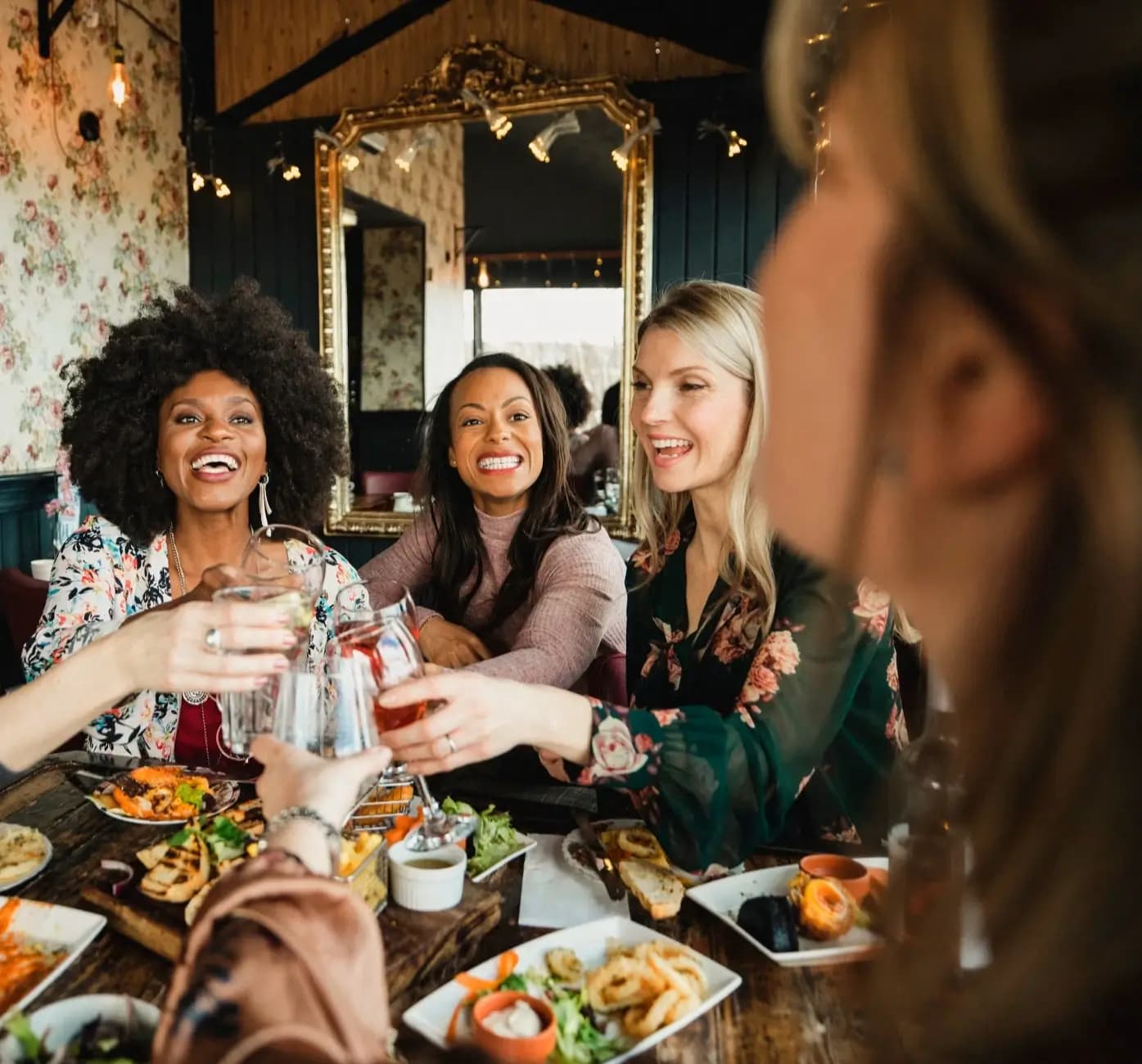 Guests dining at a busy restaurant